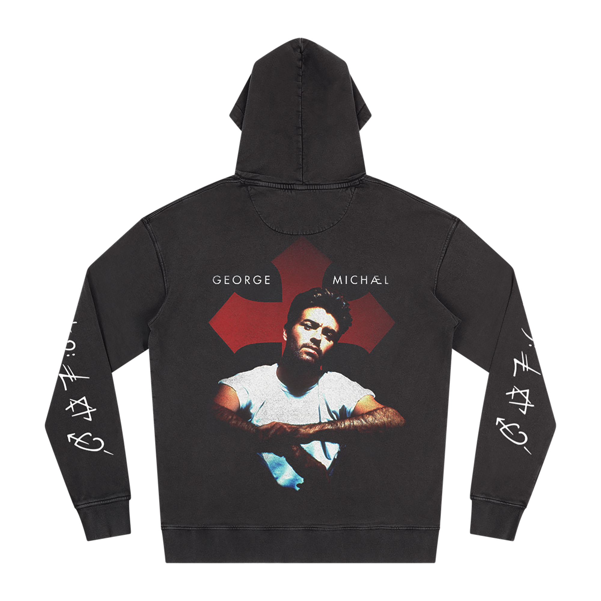 Faith Symbol Faded Hoodie (Black)